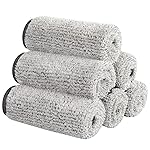 SUNLAND Microfiber Face Towels Reusable Makeup Remover Cloth Facial Washcloths for Bath 11Inchx11Inch 6 Pack Grey