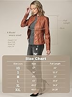 Vista 7 de Lock and Love - Chaqueta de motociclista de piel sintética con capucha desmontable, para mujer