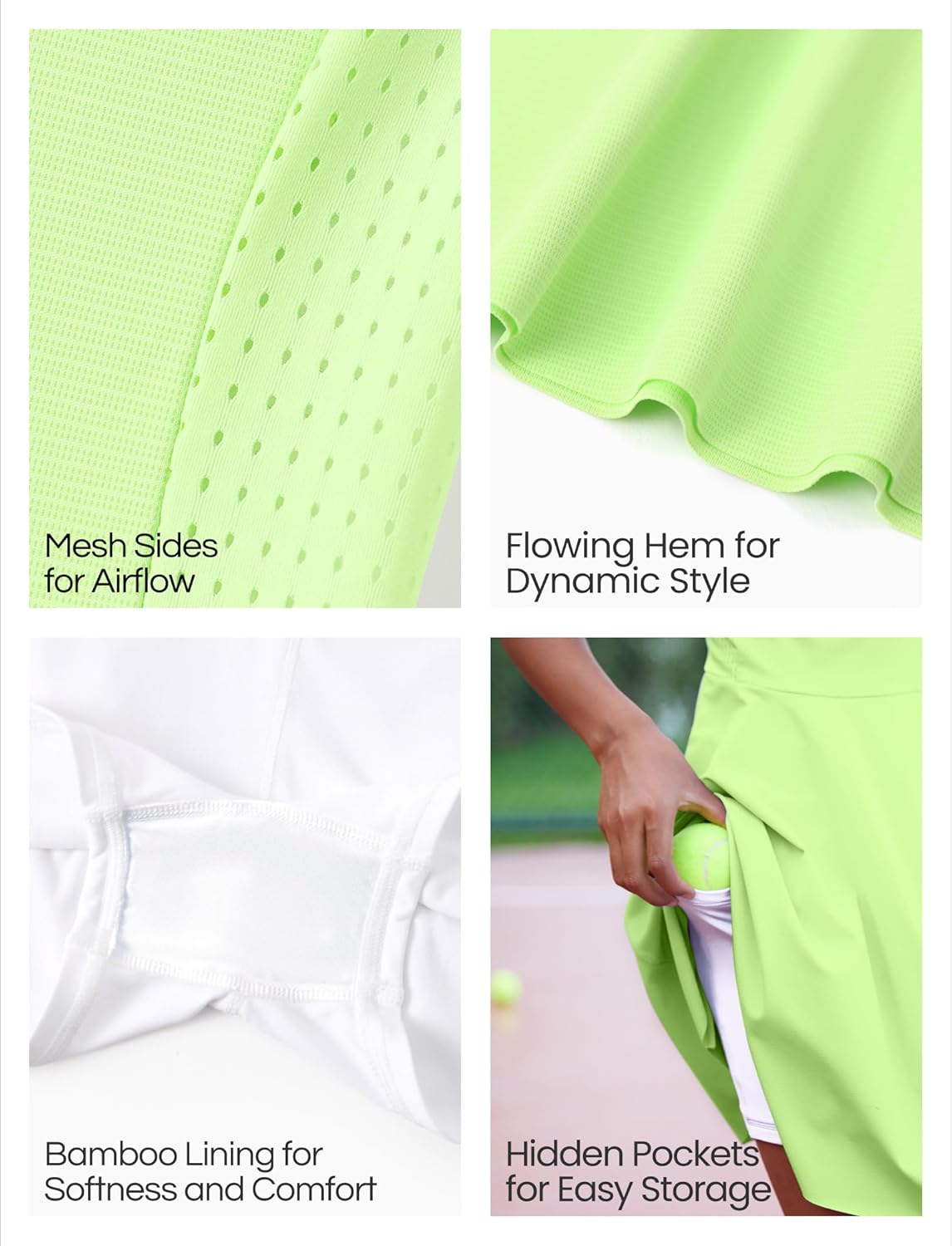 PATPAT Girls Tennis Dress Set, Athletic Dress with Headband & Bamboo Viscose Shorts with Pocket, Outfit for Golf Dance School - Image 5