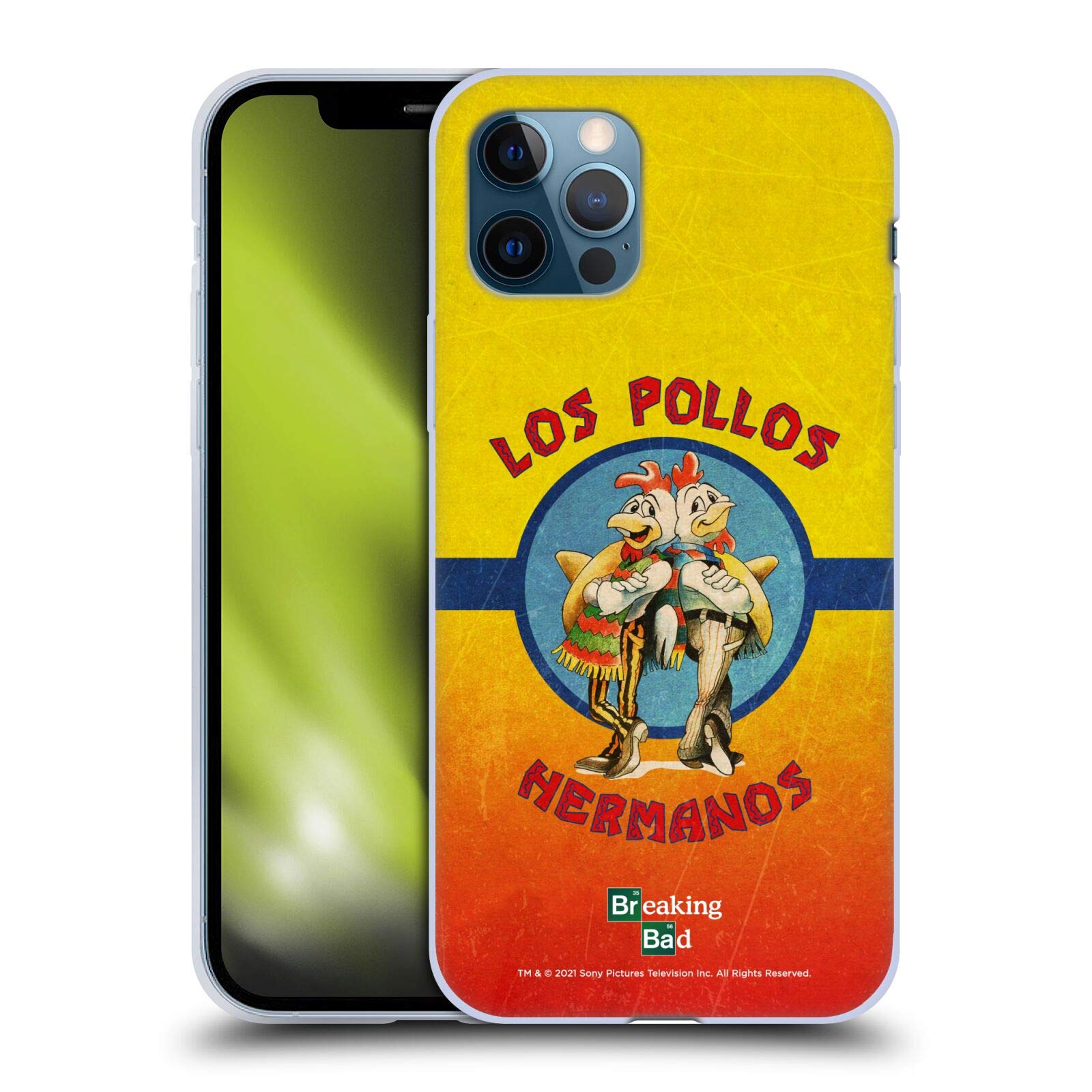 Head Case Designs Officially Licensed Breaking Bad Los Pollos Hermanos Grunge Iconic Soft Gel Case Compatible with Apple iPhone 12 / iPhone 12 Pro