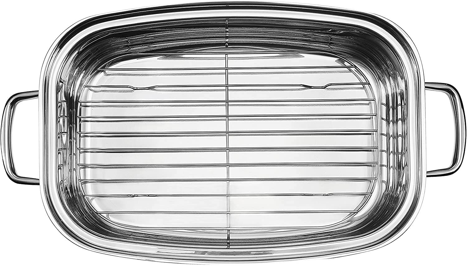 Vier – Pentola spessa 35 cm x 24 cm x 10 cm, in acciaio inox 18/10, a induzione.