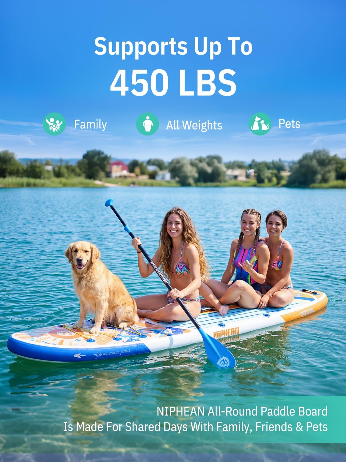 Niphean Inflatable Stand Up Paddle Board with SUP Accessories, Anti-Slip EVA Deck, 10’6’’ Inflatable Paddle Boards for Adults & Youth of All Skill Levels - Image 3