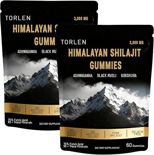 Gomitas Shilajit del Himalaya para hombres y mujeres, enriquecidas con Ashwagandha, Gokshura y más de 85 minerales 100% naturales (2)