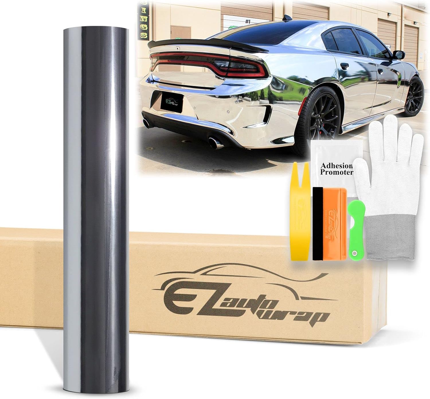 60"x84" (5FTx7FT) Supercast Chrome Silver Vinyl Wrap Sticker Car Auto Vehicle Motorcycle DIY Decal Sheet with Air Release Channel Bubble Free Self Adhesive Peel and Stick Free Tool Kit