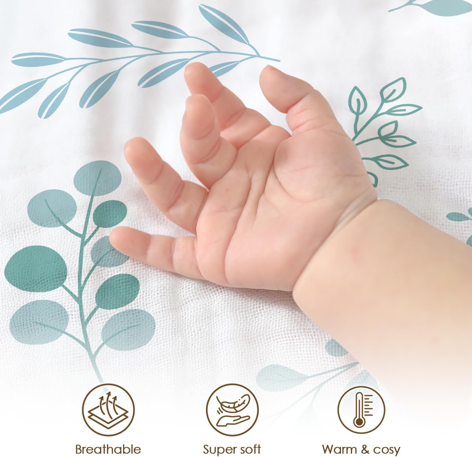 Baby Blankets for Boys Girls, Soft Nursery Minky Blankets with Muslin and Dotted Fleece Back 30x40 inches, Receiving Bed Quilt for Newborn, Infants, Toddlers (Leaf) - Image 4
