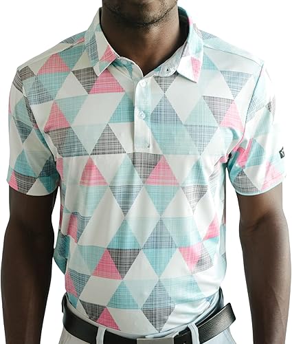 YATTA GOLF - Mens Golf Shirt Moisture Wicking Quick-Dry Short Sleeve - Standout Performance Casual Polo Shirts for Men