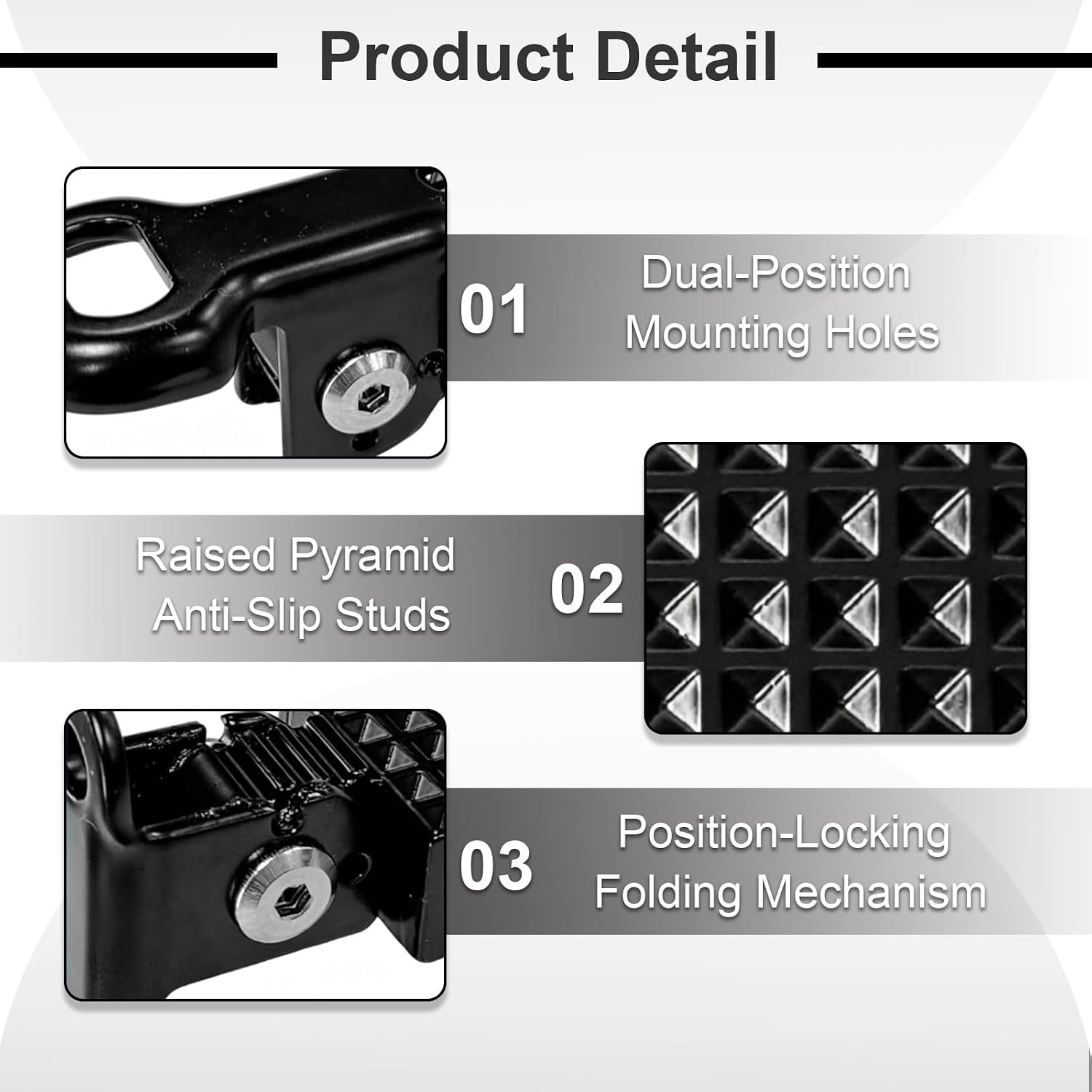 YWG Foldable Foot Pegs for Ebike | Non-Slip, Aluminum, Passenger Footrests