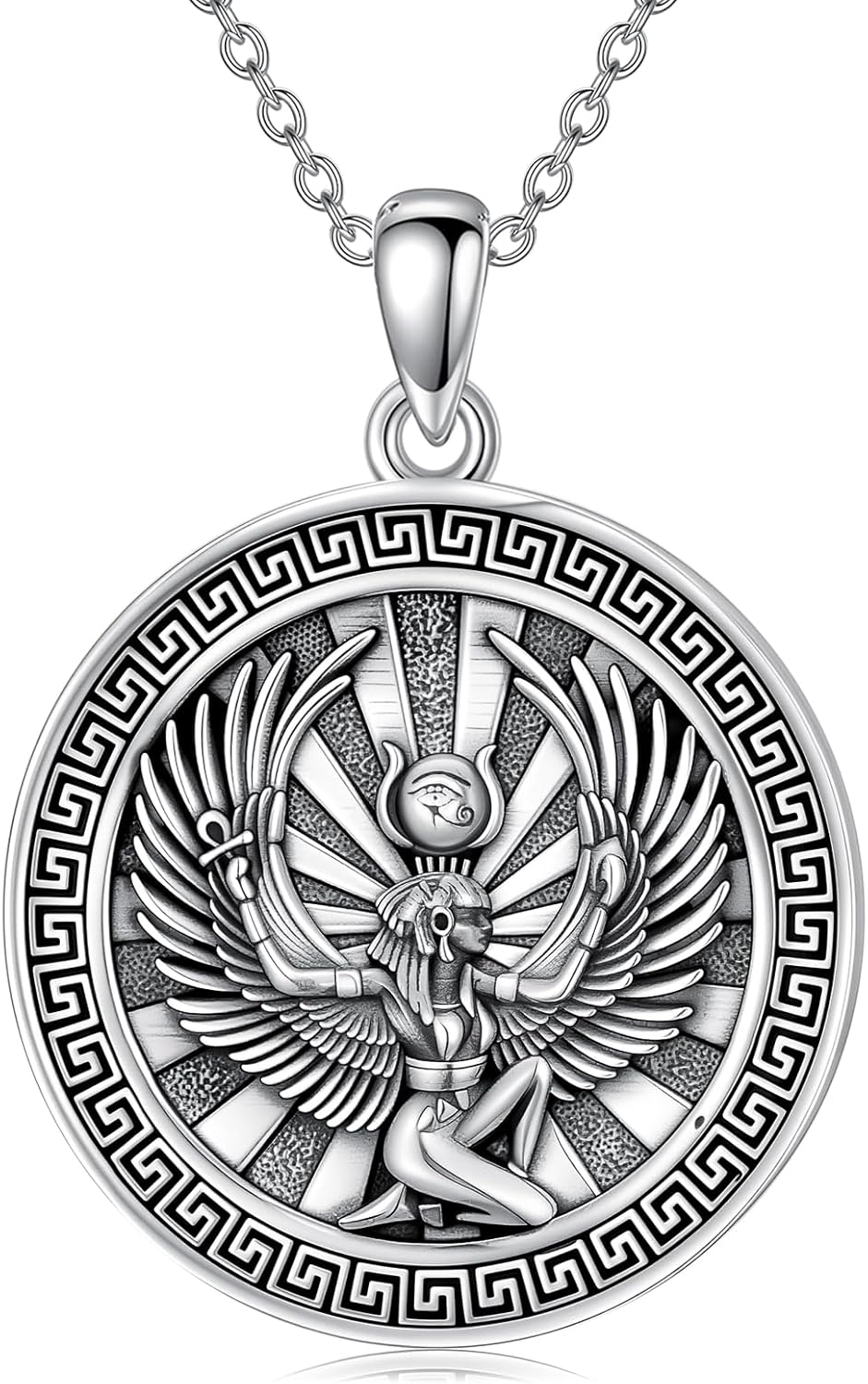 Egyptian Necklace Anubis/Bastet Goddess/Isis/Cleopatra/Eye of Horus Pendant 925 Sterling Silver Egypt Jewelry Gifts for Women Men