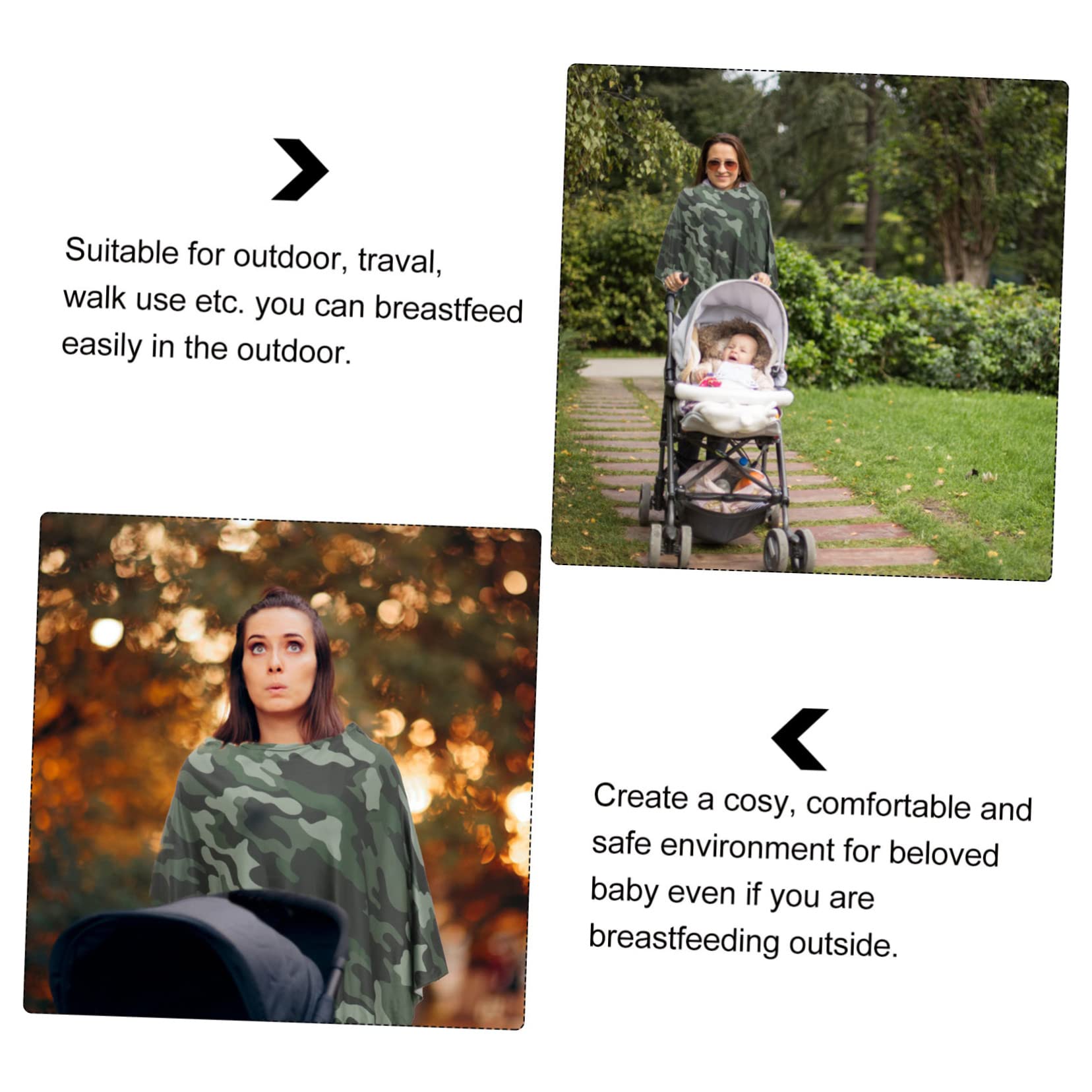 ifundom 2stücke Outdoor Stillcover Camouflage-design Bequemer Still-schal Für Unterwegs Atmungsaktives Und Hautfreundliches Still-tuch Für Mütter Beim Reisen Und Spazierengehen