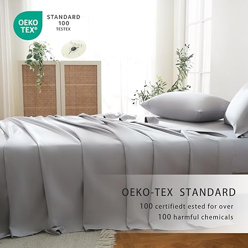 Miniatura 2 de Bedlifes Juego de sábanas de 800 hilos 100% algodón de fibra extralarga, calidad egipcia, suave, transpirable, tejido satinado, de lujo, bolsillo