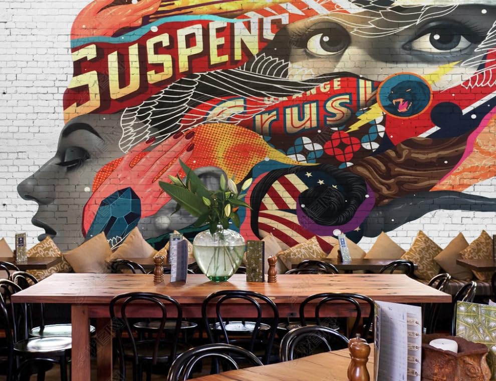 Papier Peint Intissé Graffiti Salon et Restaurant Décoration Murale XXL
