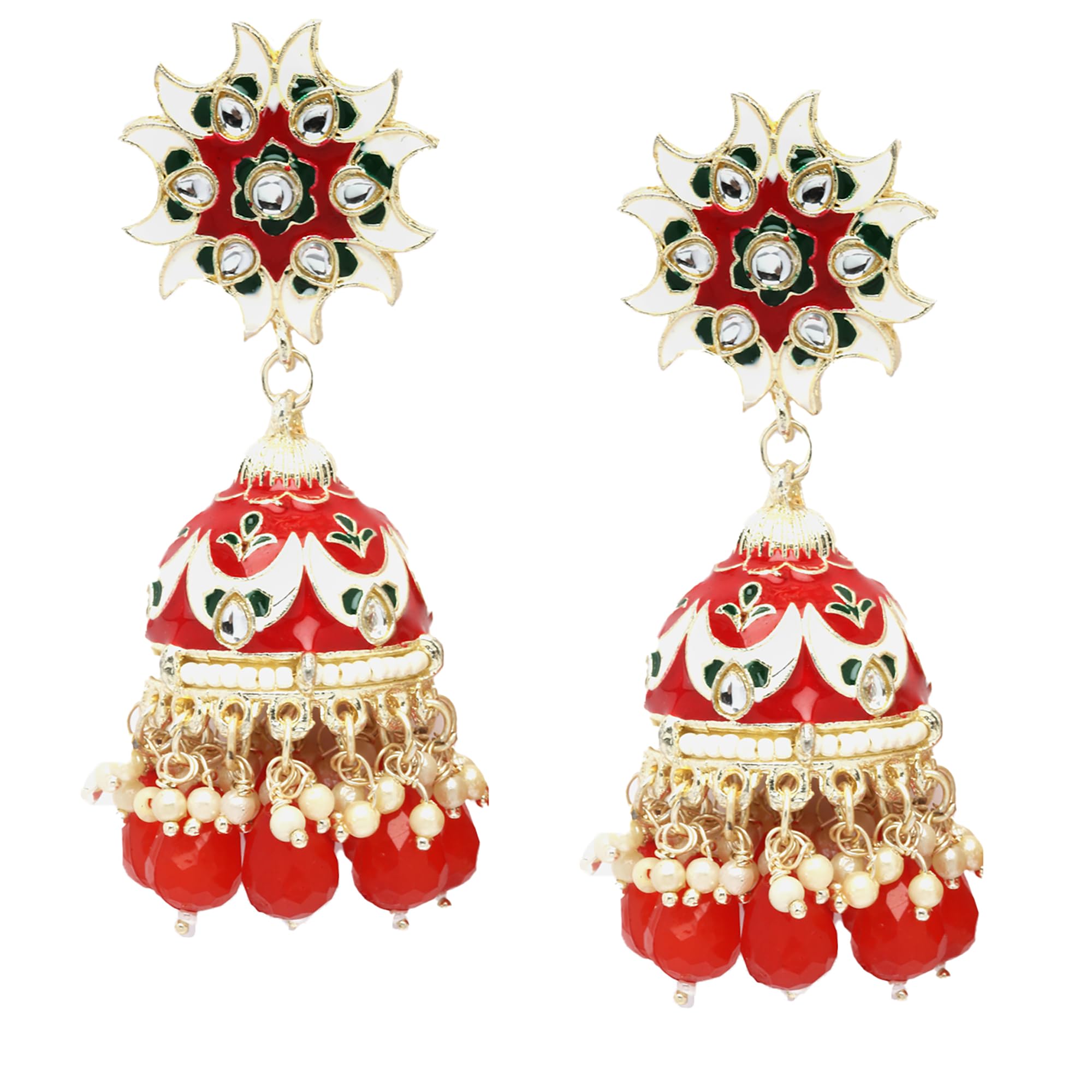 See full amazon price history chart for ZENEME Gold-Plated Kundan-Pearls studded Crescent Shaped Hand Painted Jhumka Earrings For Women & Girls ZENEME Gold-Plated Kundan-Pearls studded Crescent Shaped Hand Painted Jhumka Earrings For Women & Girls (B0C396Q2B5) Amazon Price History, Amazon Price Tracker