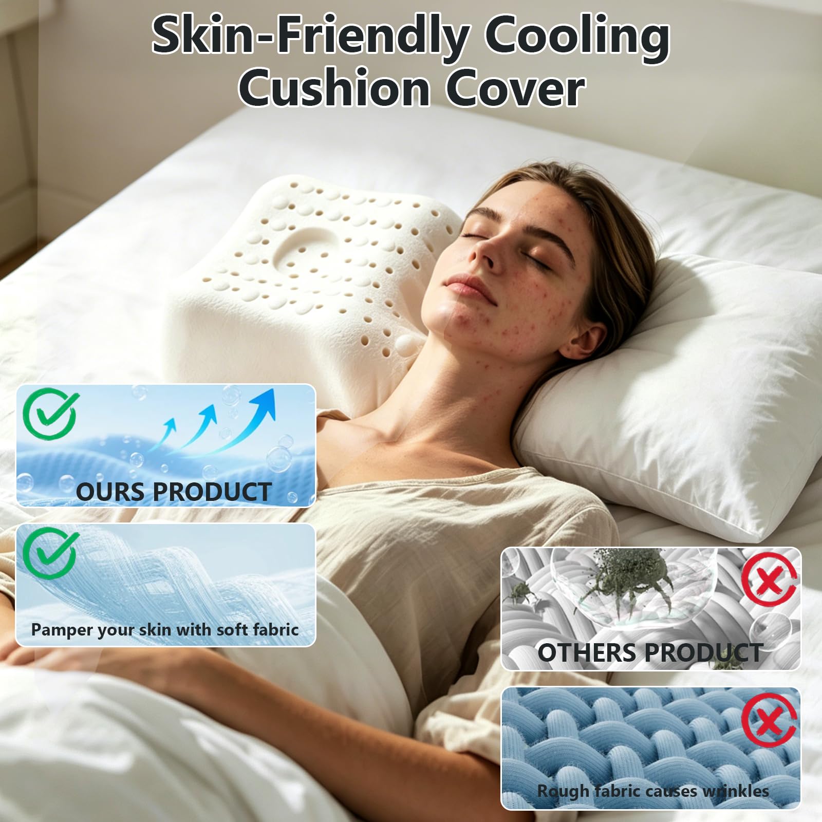 Cuscino ortopedico cervicale ergonomico in lattice Talalay