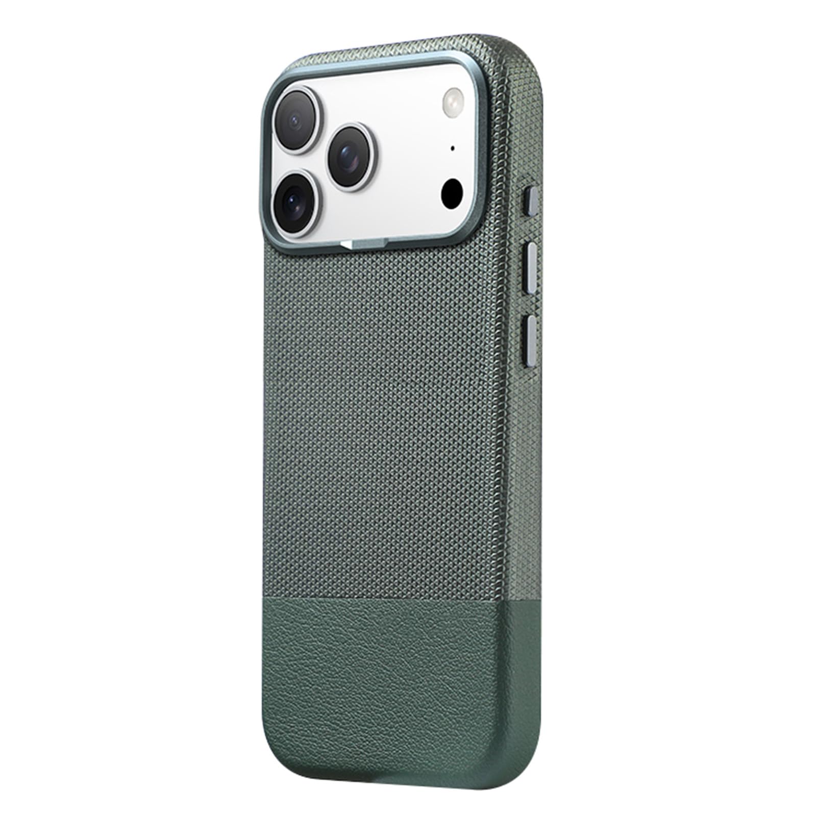 Coque iPhone 17 Pro Max cuir véritable vert - Étui mince magnétique chic - 7