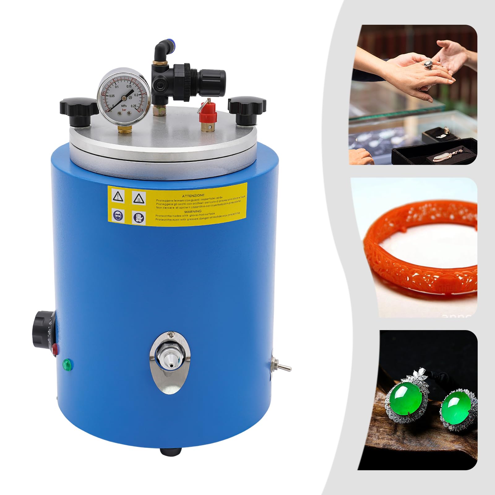 GXFCHYL 500W Commercial Wax Injector 5.5 Lbs Wax Injection Machine Jewelry Wax Casting Machine Wax Melter for Candle Making with Double Nozzle, Adjustable Temperature Wax Molding Machine