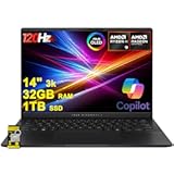 Vivobook S 14 Laptop 14" 2880x1800 OLED 120Hz &lpar;600nits HDR&rpar; AMD 10-core Ryzen AI 9 365 &lpar;Up to 50 Tops&rpar; 32GB RAM 1TB SSD for Creator Designer Business Professional Win11 ICP Hub&sol;Copilot&plus; AI PC