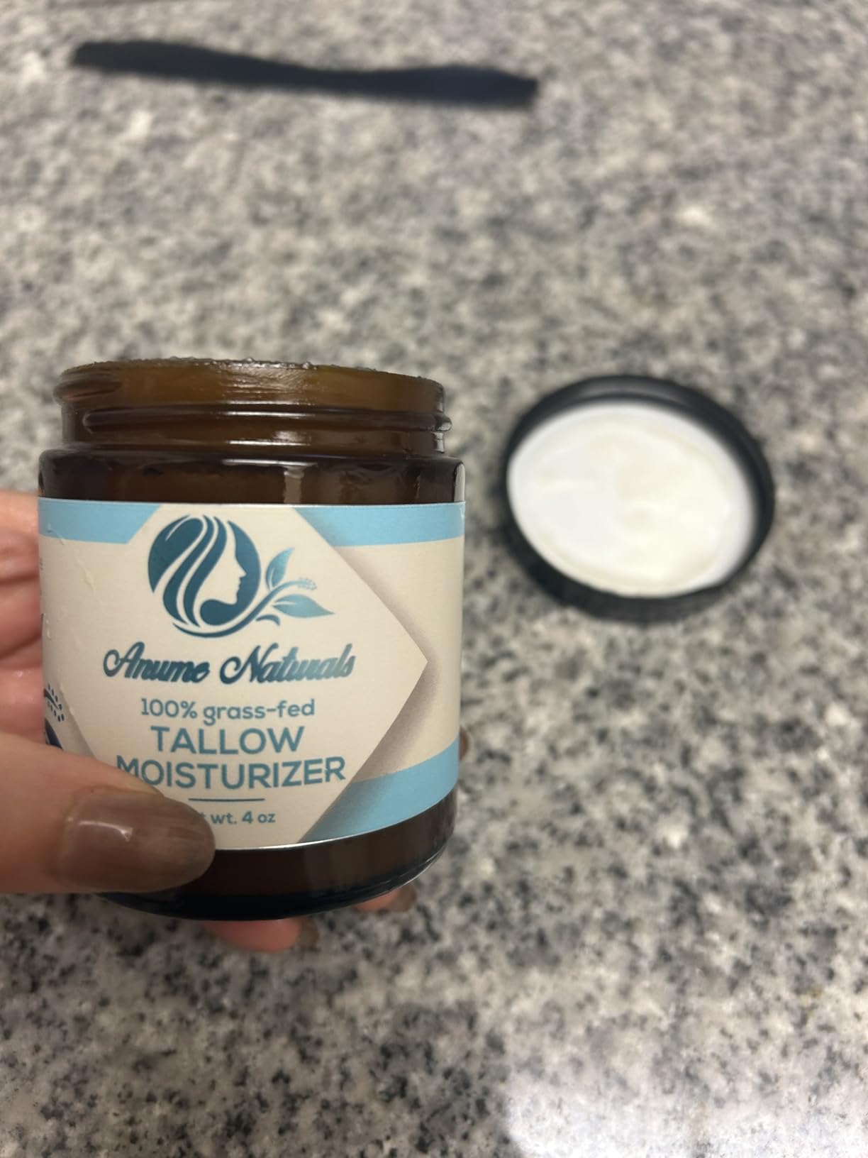 Anume Naturals Grass Fed Beef Tallow Moisturizer for Face, Hands & Body | Natural Skin Care Cream with Beeswax, Honey & Vitamin E | Daily Body & Face Care - 4 oz