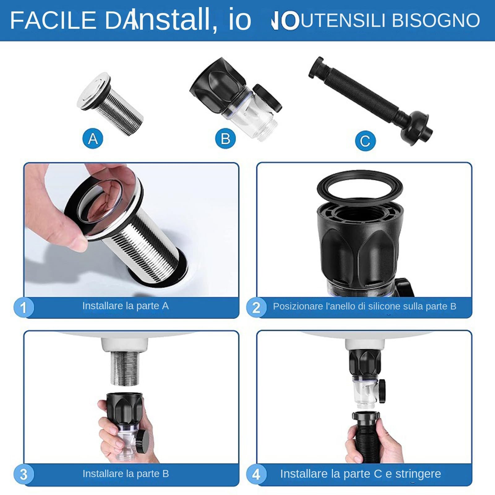 Badezimmer-Waschbecken-Ablauf-Set – Abwasser-Fallen-Kit Rohrverbinder – Pop-Up-Becken-Abfall-Abflussrohr | universeller auslaufsicherer Abflussschlauch mit Abdeckung