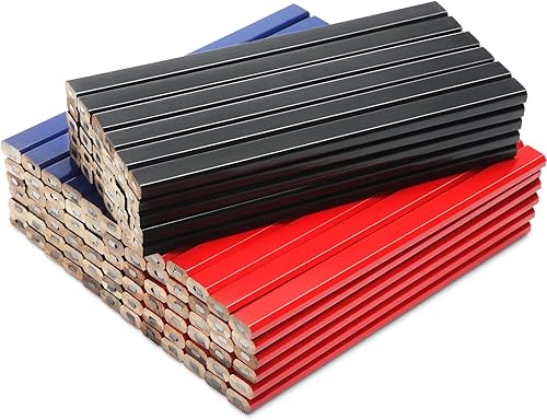 Epakh 120 lápices de carpintero de 7 pulgadas, octogonal plano, negro, duro, lápices de marcado, contratista de construcción, herramientas de