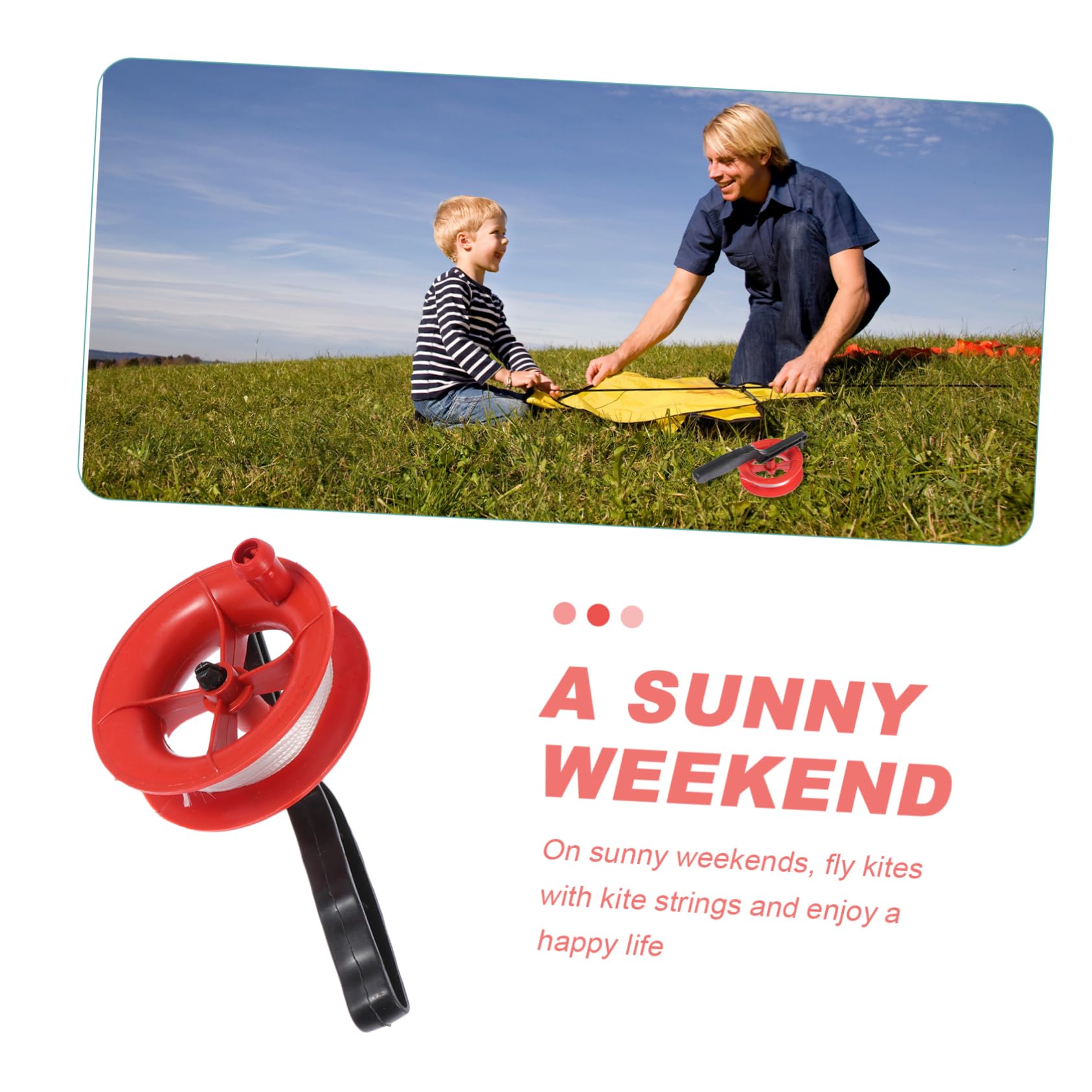 ORFOFE 10Pcs Plastic Reels Easy to Use Flying Kite Wheel Spools with String for Beginners for Outdoor Fun