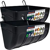 Vista 1 de Comedero de pollo, comedero de cabra – Paquete de 2, 5.5 cuartos de galón, para cabras, pollos, patos, ovejas, lechones, ciervos, gansos, pavos