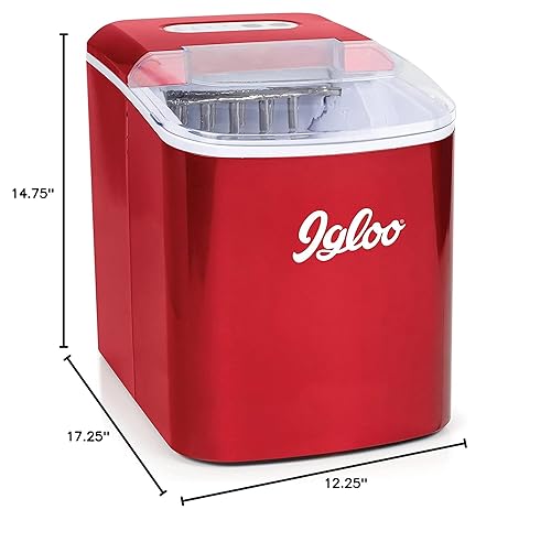 Miniatura 8 de Igloo, máquina para hacer hielo automática eléctrica de sobremesa de 26 libras - 9 cubos en 7 minutos, con cuchara y cesta