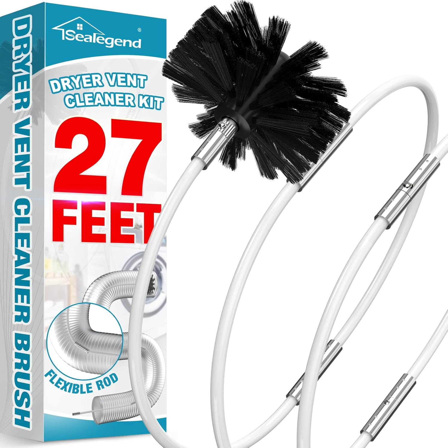 Amazon.com: Sealegend 27 FEET Dryer Vent Cleaner Kit Flexible Quick ...