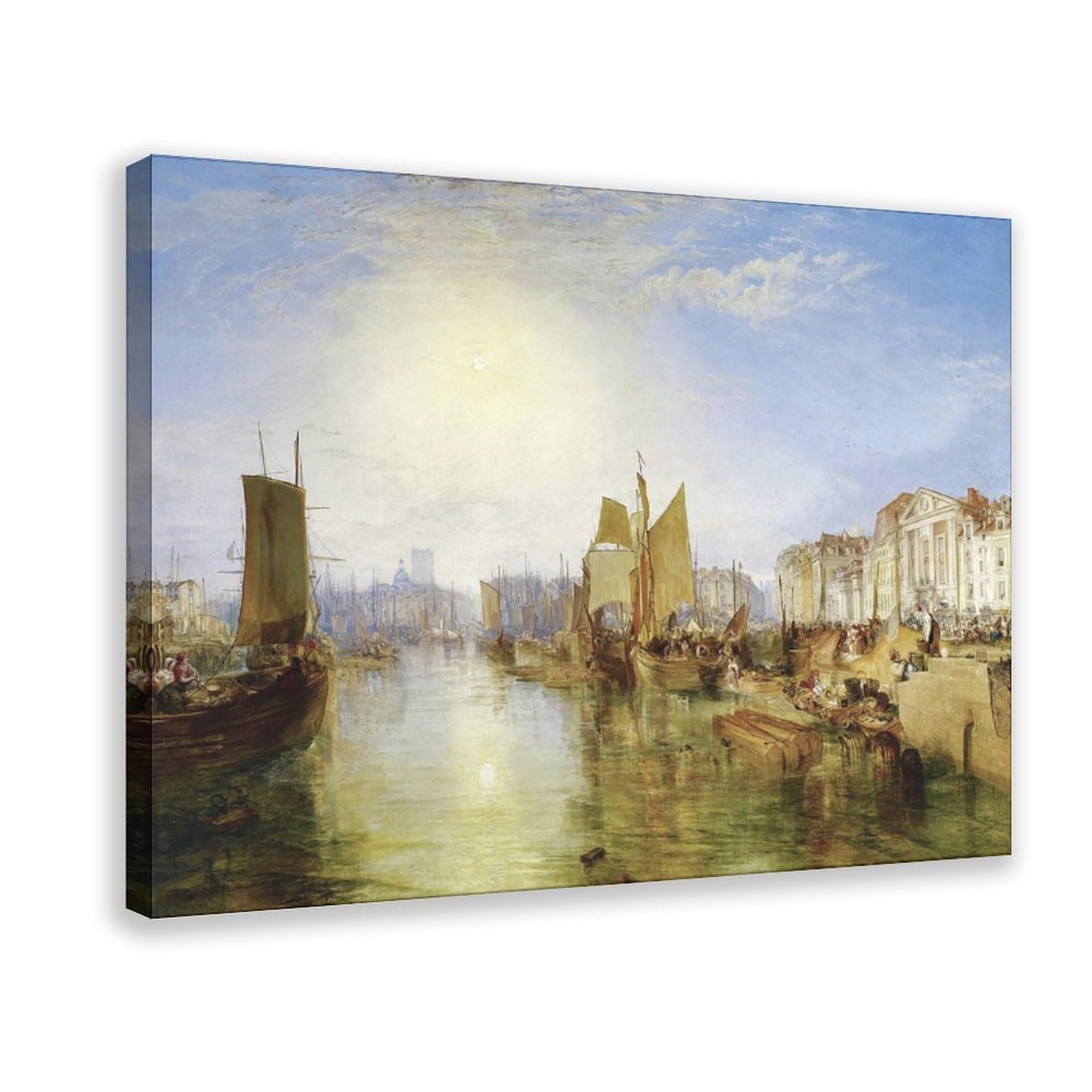 DFJyjFGJJ Joseph Mallord William Turner,The Harbor of Dieppe Canvas Poster Bedroom Sports Landscape Office Room Decor Gift 12" L X 18" W