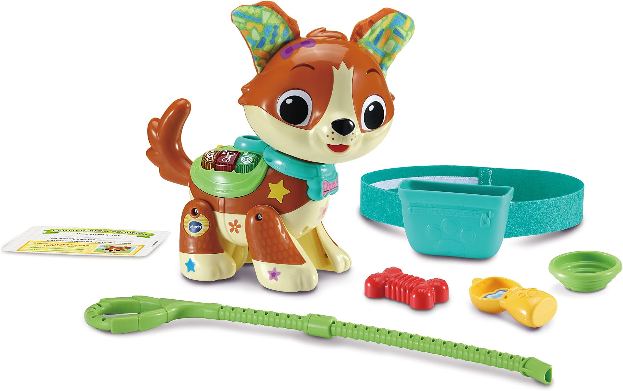 VTechLet's Go Action Pup |Interactive Pretend Play Puppy with Colours & Numbers | Suitable for Ages 18-36 Months, English Version