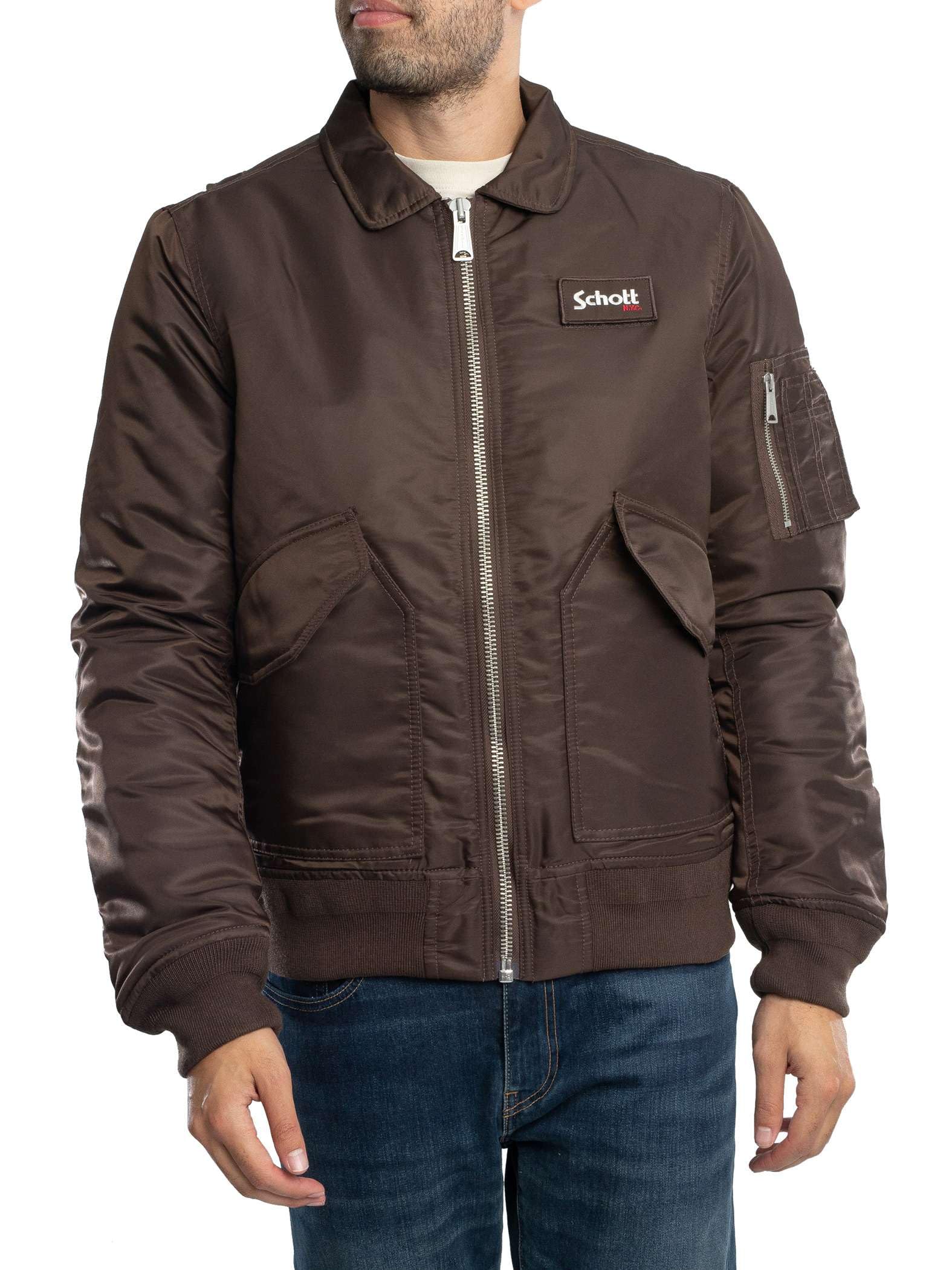 Schott NYC Unisex Bombers, Brown (Dark Brown), S