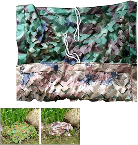 KDDEON Red de camuflaje de doble tela de tres niveles de estructura de la selva del desierto de la selva,cubierta de tiro militar de la caza de la