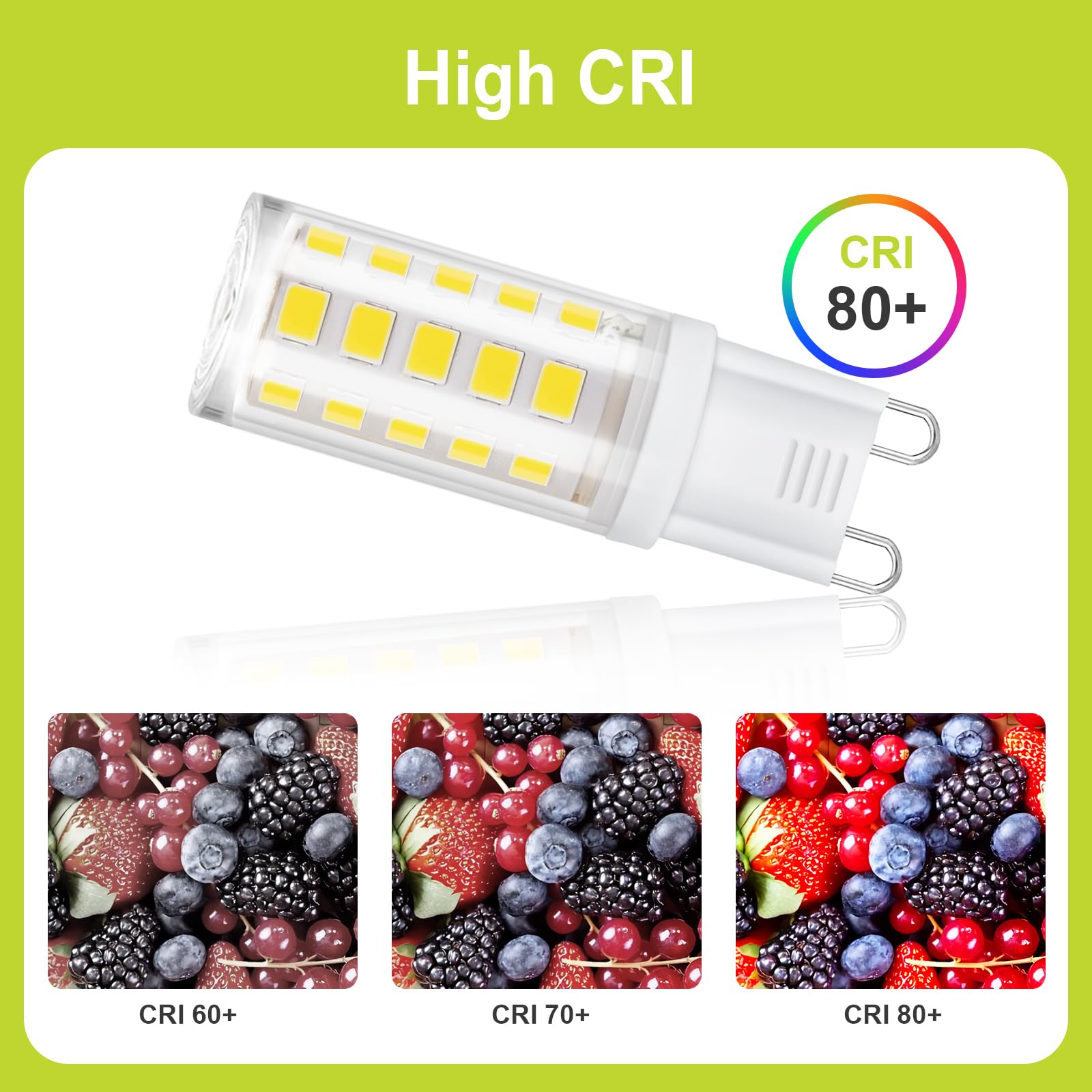 GY Bombilla G9 LED, 3.2W(Equivalente a 40W) 520 Lúmenes Blanco Cálido 3000K, Bombilla LED G9 Ángulo Haz de 360º Sin Rincones Oscuros, No Regulable(10 Unidad)