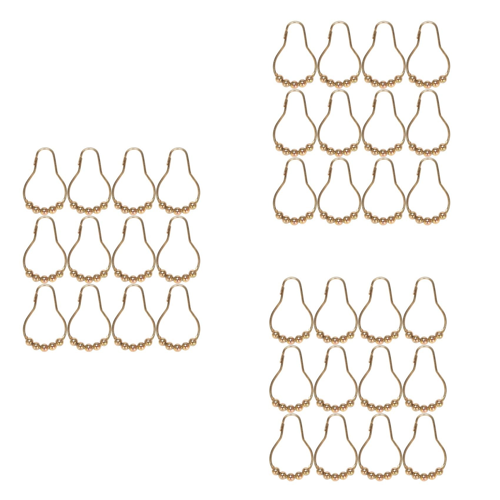 Vjsujehgy Easy Install Rustproof Shower Curtain Hooks Frictionless Stainless Steel - Easy Glide Shower Rings Gold Set of 36 Hooks