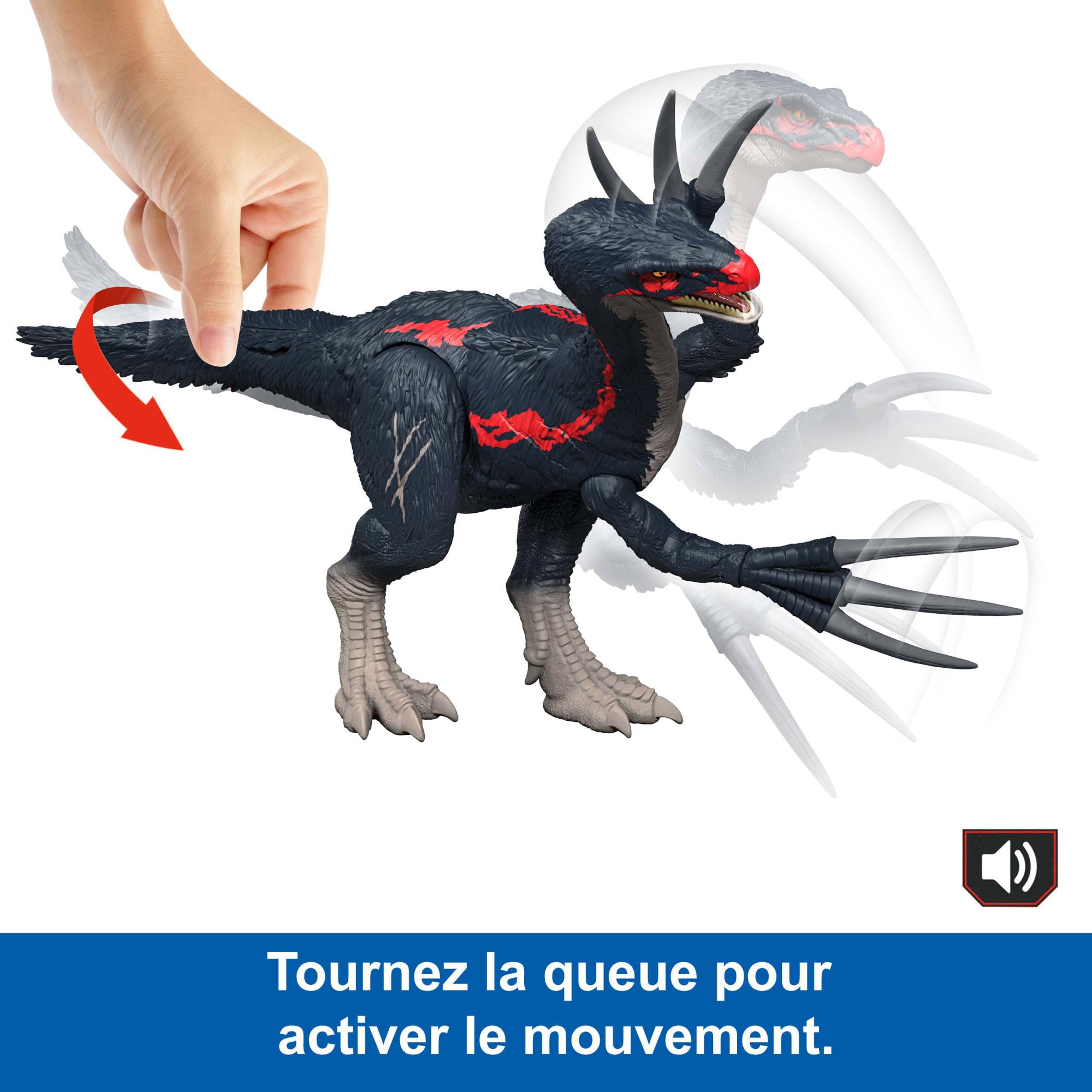 Jurassic World Therizinosaurus Slash ’N Roar avec fonction d’attaque sonore, jeu numérique