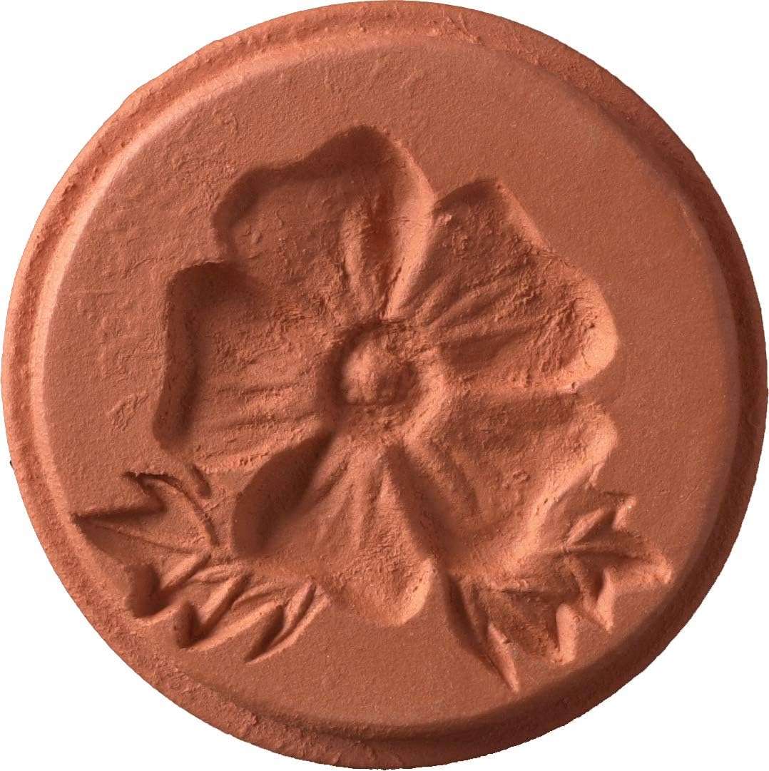 JBK Pottery Terra Cotta Cookie Stamps for Baking, Oven & Dishwasher Safe - Cookie Cutter, Molder, Stamper Press, Ideal for Cookies, Polvoron, Pastry, Shortbread, Butter Maker - Flower-Themed Designs
