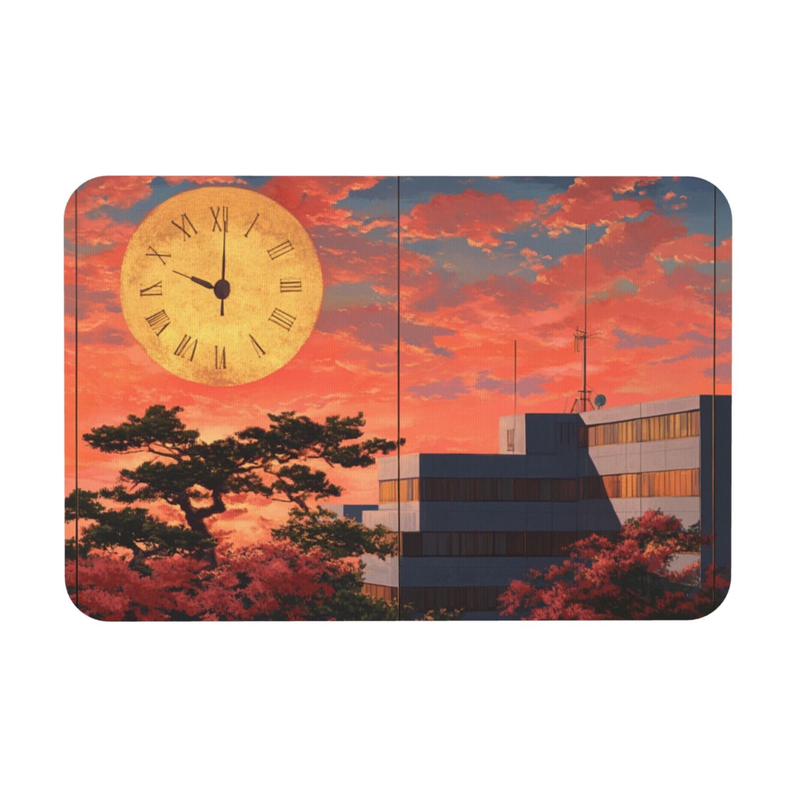 Tapis de Sol Antidérapant Silicone anti-saleté Paillasson Intérieur Lavable Horloge 40x60