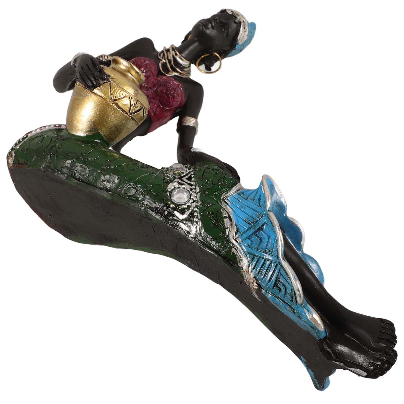 Statue africaine en résine déco chic d'une femme au charme exotique unique