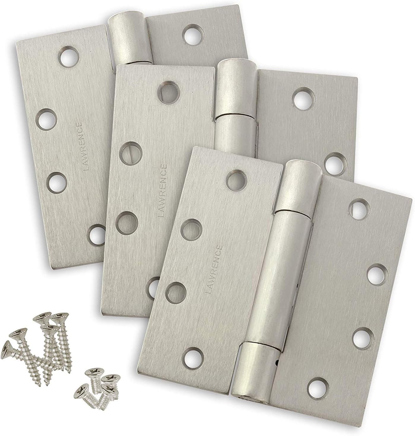 Door Hinge Commercial Stainless Steel Hinge Heavy Weight Concealed Bearing Commercial Butt Hinge 4.5 x 4.5 LH1399CB-32D ANSI/BHMA Certified and Fire Rated Hinges 3 Pack
