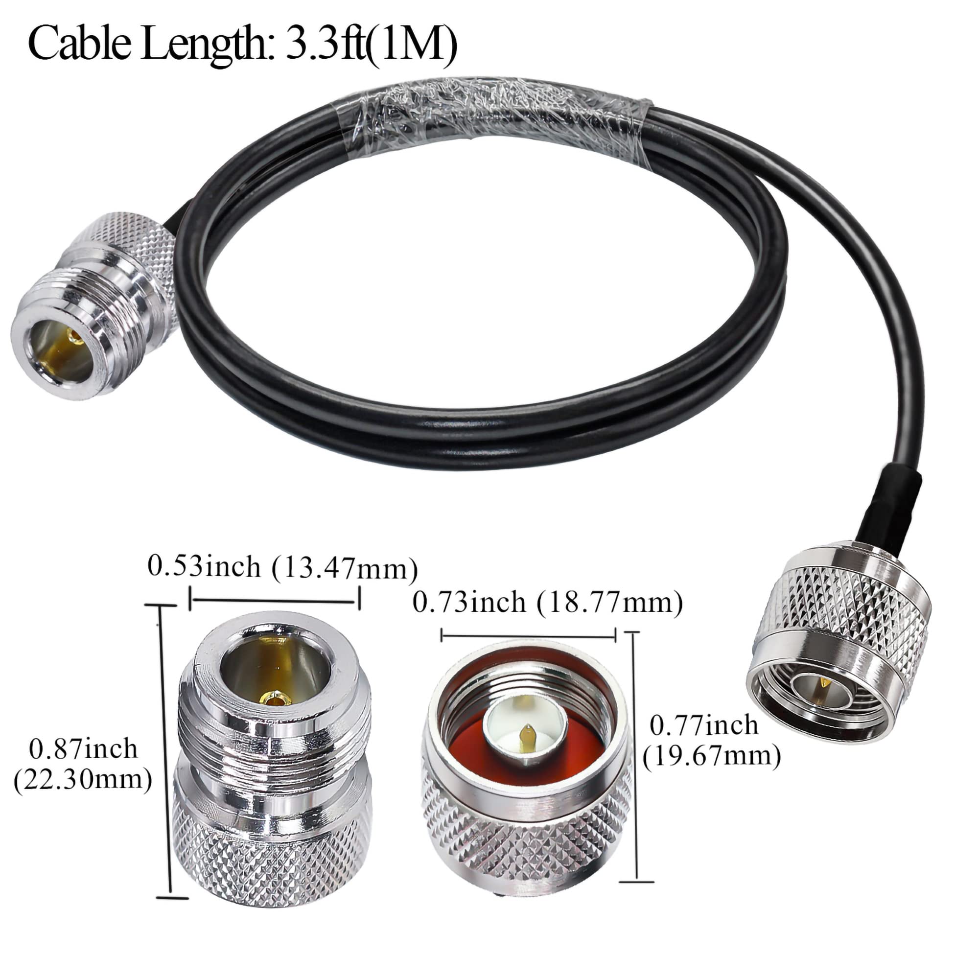 TUOLNK Câble De Raccordement TNC RG58 Prise Mâle TNC Vers Cloison Femelle TNC Câble D'extension