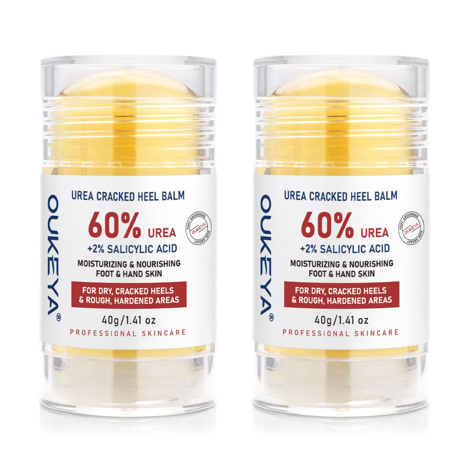 OUKEYA Urea Stick 60% to Soften & Condition Dry, Rough Skin, 2‑Piece Set