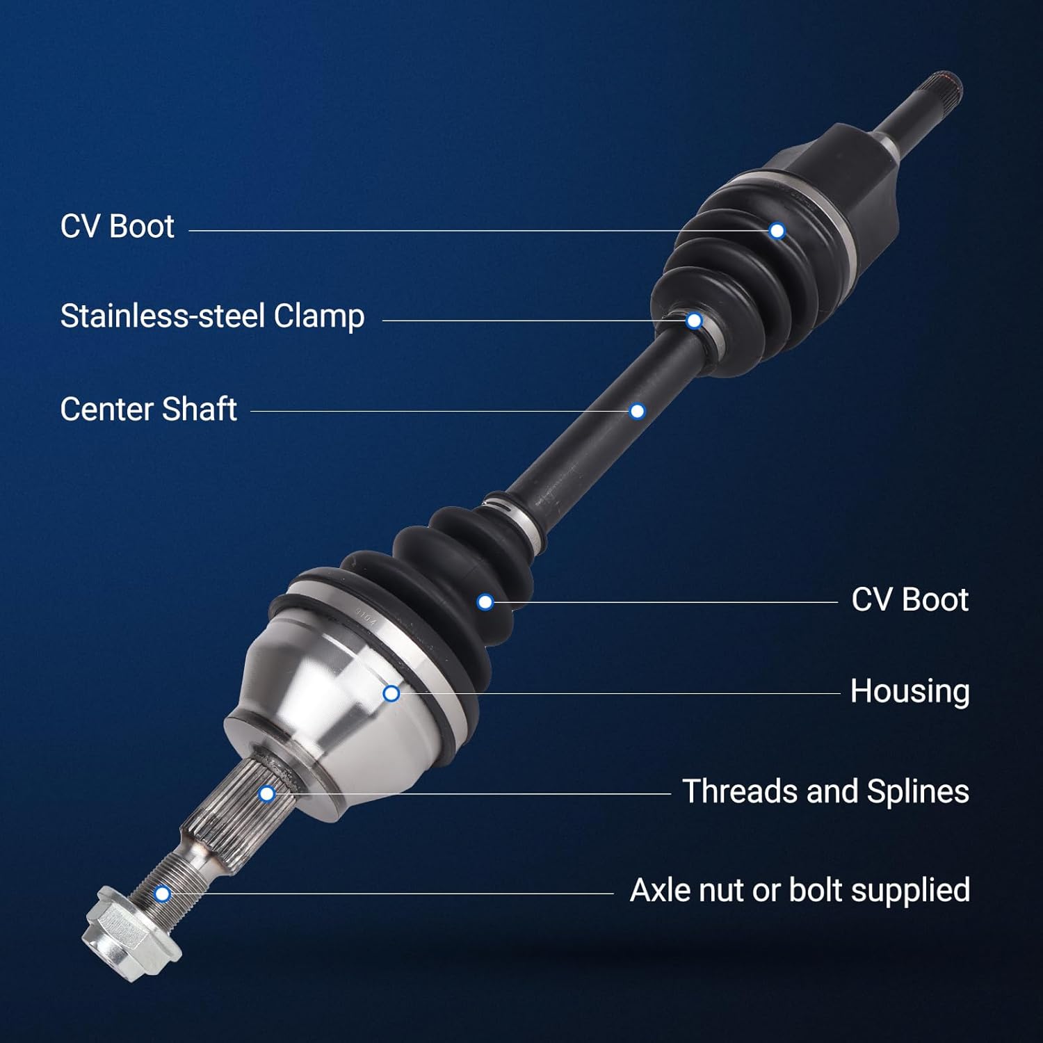 Autoround 662284 CV Axle Shaft Assembly Compatible with Ford Escape 2013-2019 & Lincoln MKZ 2013, Front Left Driver Side