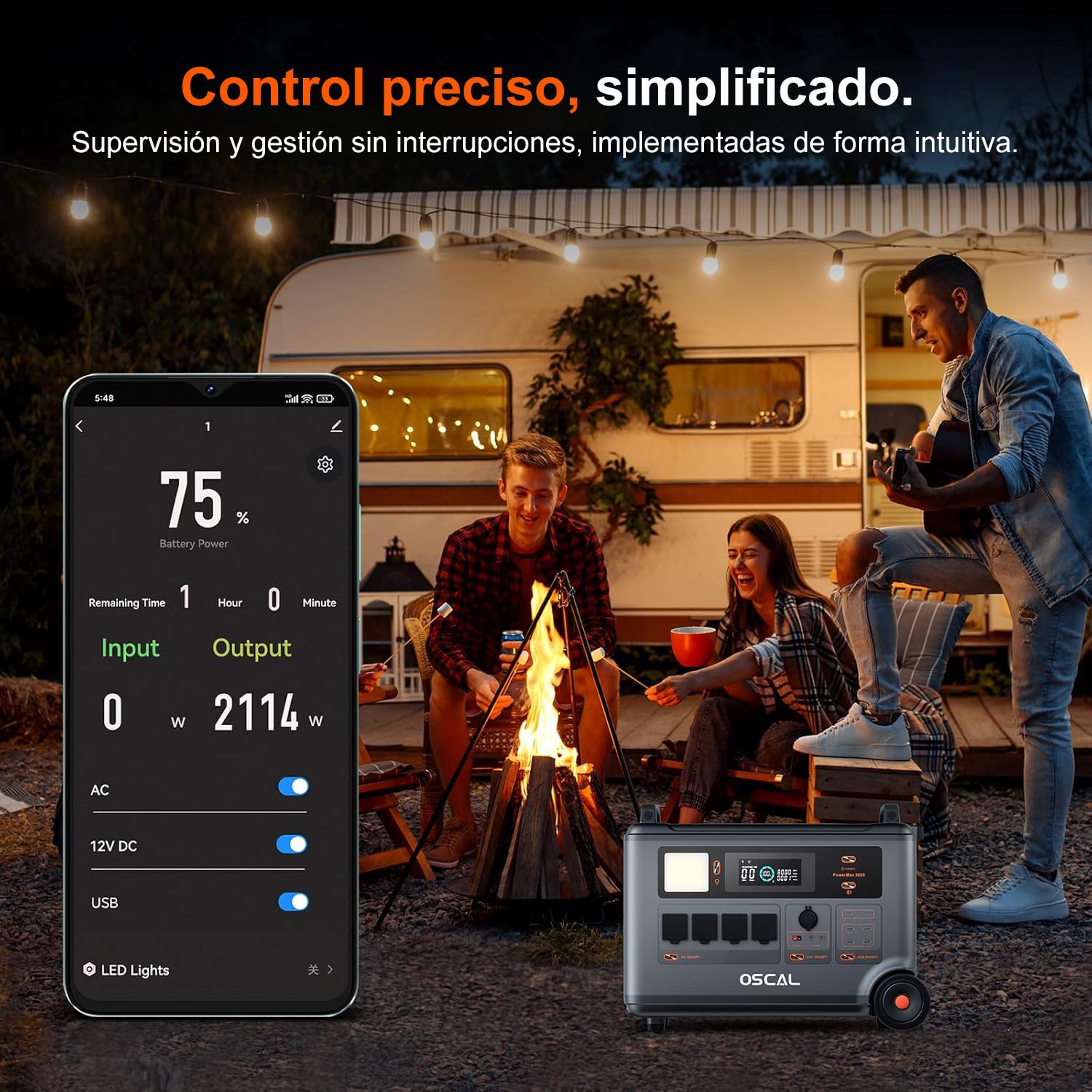 PowerMax 3600SE 3600W (7200W Pico) Estación de Energia Portatil, 3600Wh Generador Solar, Carga Rápida 1h, Batería LiFePO4, UPS, 14 Puertos, Power Station para Camping, Caravana, Hogar