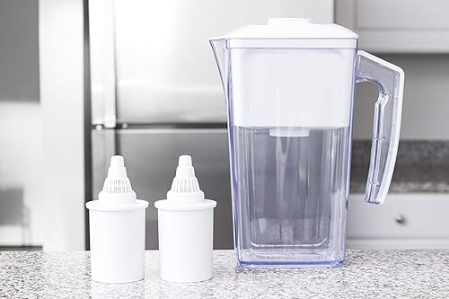Miniatura 3 de Jarra de filtro de agua alcalina - Ionizador de agua pura saludable de 2.5 litros, dos filtros de carbón activado de 60 días, sin BPA, saludable,
