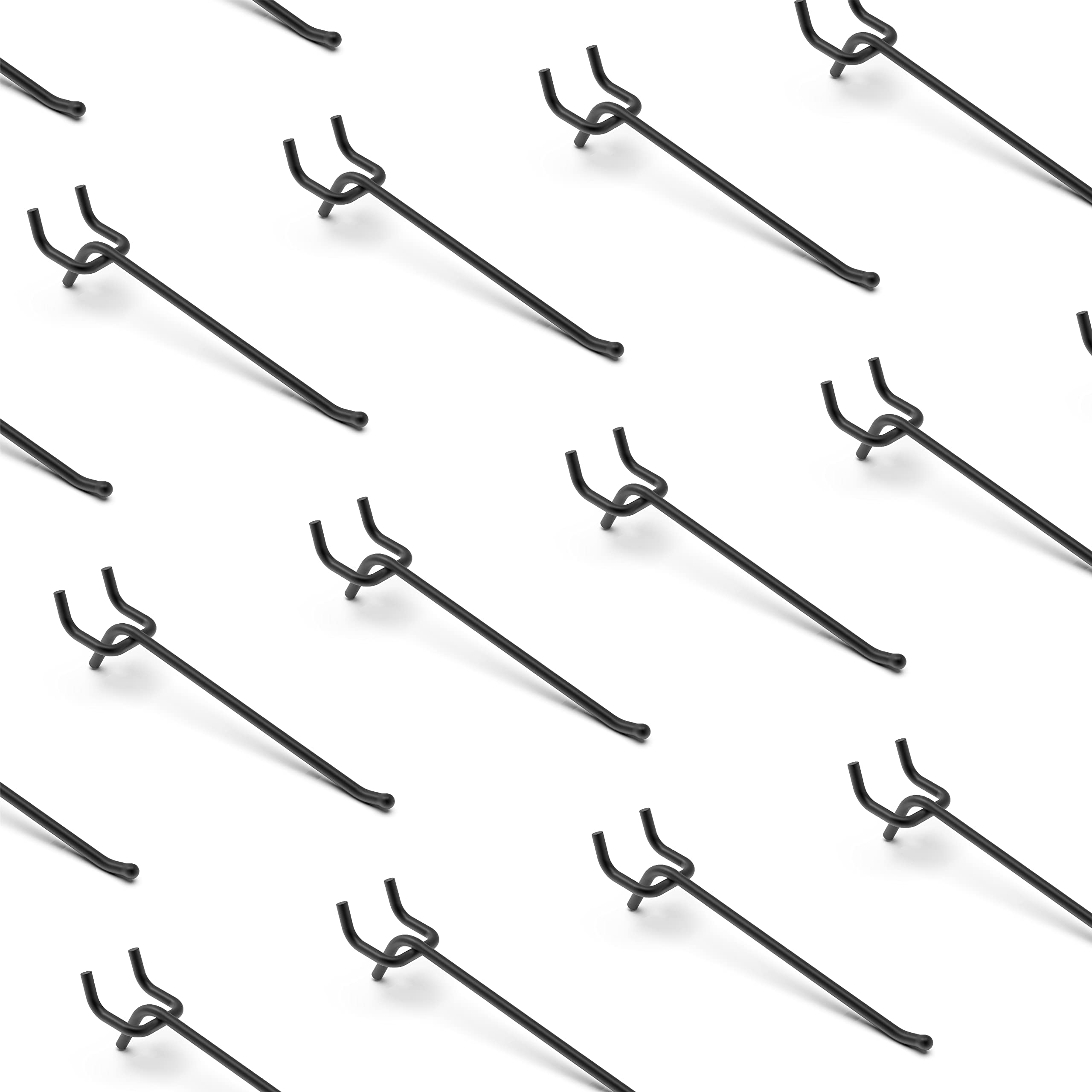 HUHOLE Black Pegboard Hooks 6 Inch, 25PC, Heavy Duty Pegboard Hooks, Fit 1/4" Peg Board