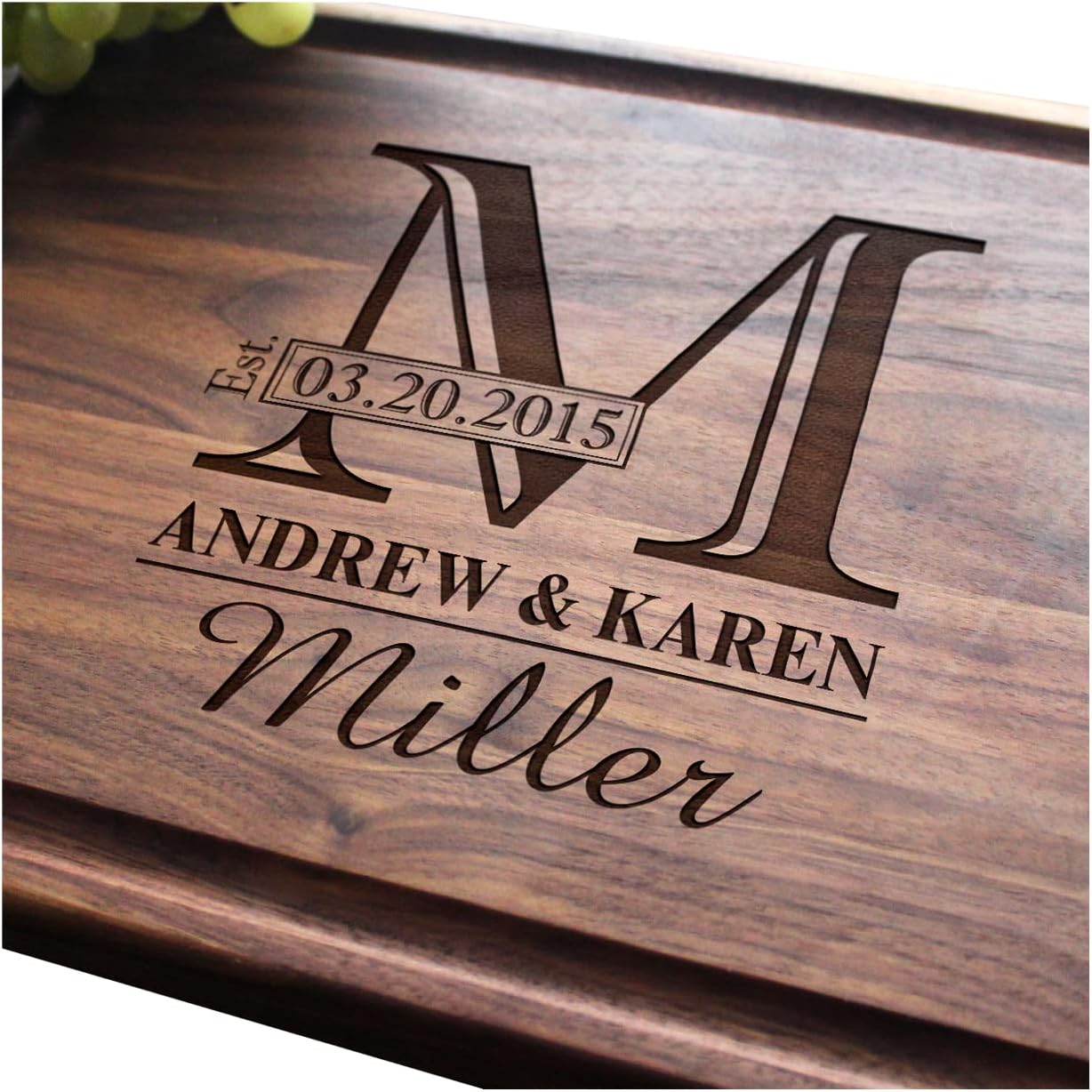 StragaPersonalized Cutting Boards | Handmade Wood Engraved Charcuterie | Custom Wedding Gift, Housewarming Gift for Couples Monogram Designs 003