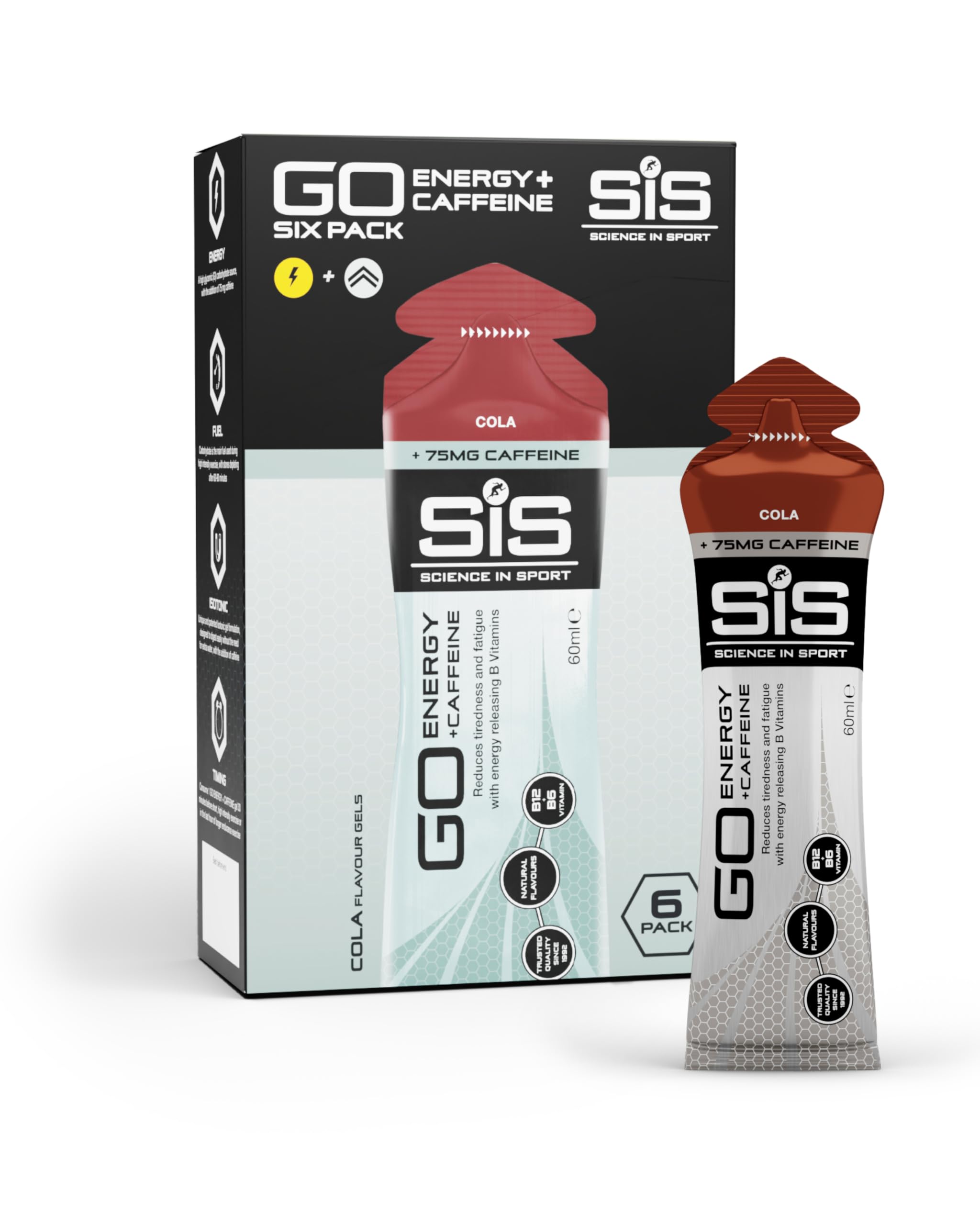 Science in Sport Go Isotonic Energy Gel with Caffeine, Cola Flavour, 60ml (6 Packs)