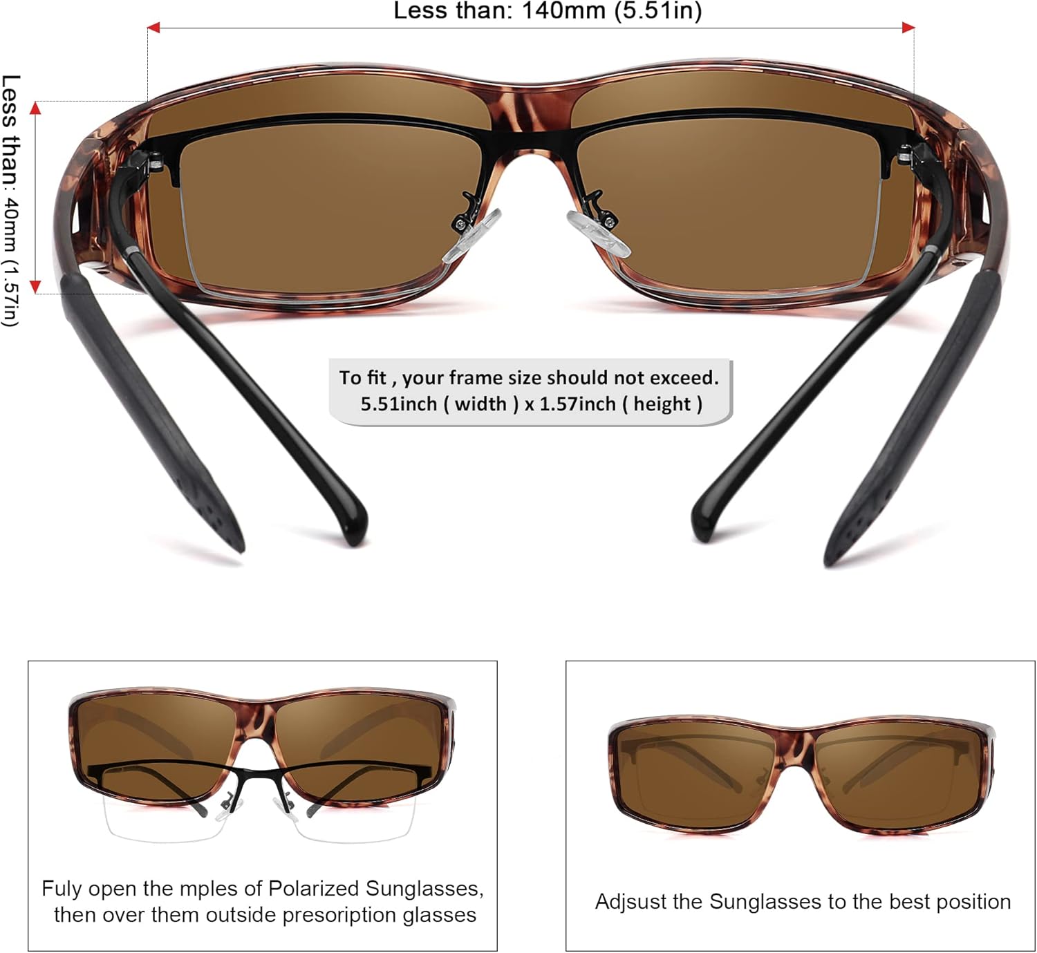 MEETSUN Fit Over Glasses Sunglasses for Men Women,Wrap Around Sunglasses Polarized UV400 Protection - Image 4