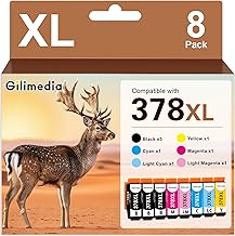 GILIMEDIA 378XL Ink Cartridges Replacement for Epson 378XL 378 XL Compatible with Epson Expression Photo XP-8600 XP-8605 XP-8500
