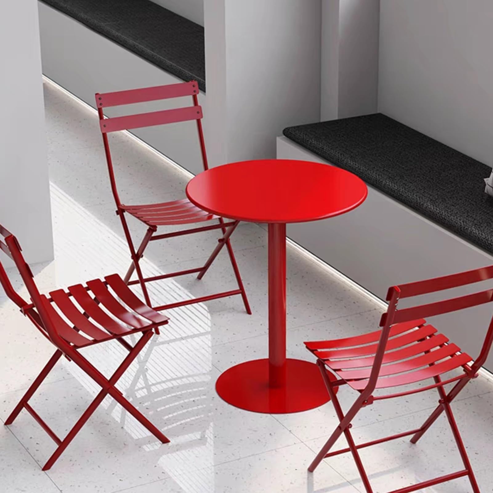 SWENEEN Bistro Table Cocktail Tables For Parties, Standing Circular Pub Dining High Table, 40/48/60/70Cm Breakfast Bar Table With Metal Base, Easy Move,40x40x50cm