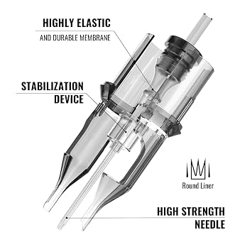 Wormhole Tattoo 20Pcs Tattoo Needles 7RL Disposable Tattoo Cartridge Needles Round Liner for Tattoo Gun Cartridge Machine Permanent Makeup (1007RL)